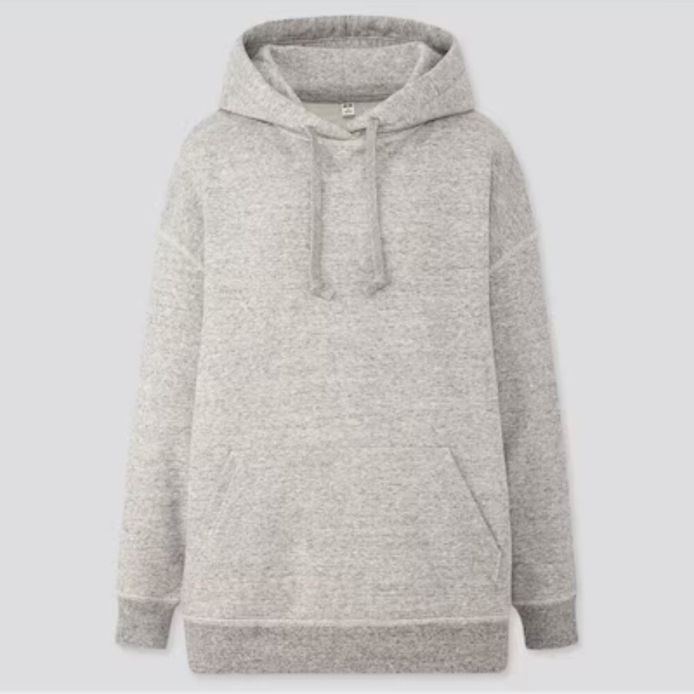 Uniqlo oversized hoodie unisex - men’s XS women’s S light grey 100% cotton